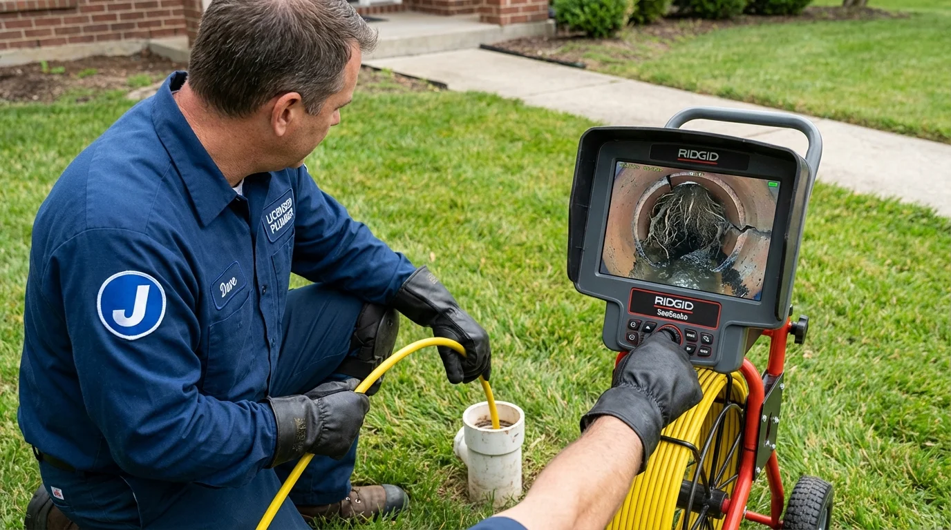 Sewer camera inspection being performed by Johns Plumbing LLC in Minneapolis